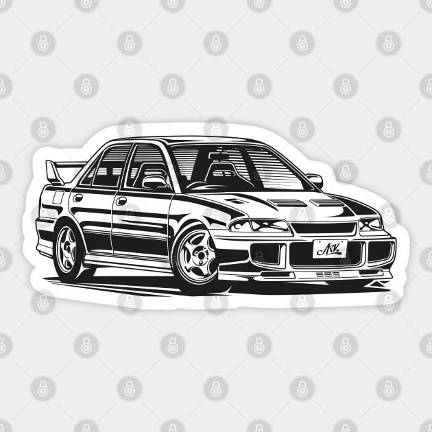 EUROBEAT INTENSIFIES - LANCER EVO CE9A full-body version Sticker by ARVwerks